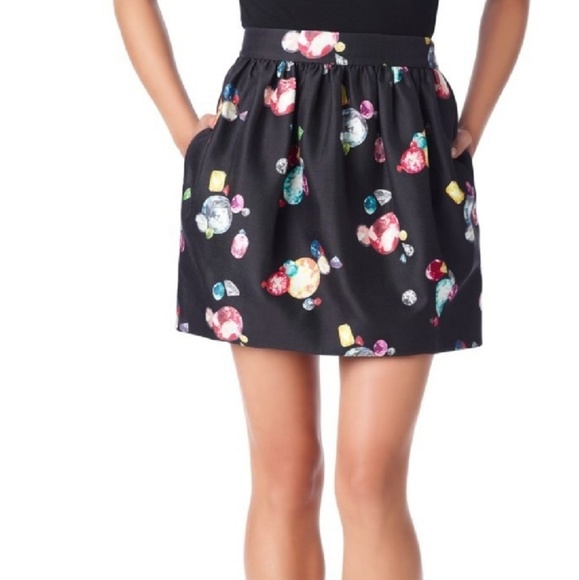 kate spade Dresses & Skirts - Kate Spade Henrita Jewels Skirt Black 8 KS Print